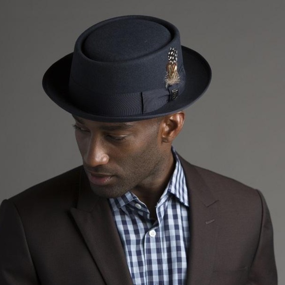 Stacy Adams Other - PORK PIE HAT WOOL NAVY NWTS